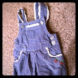 Baby strawberry overalls